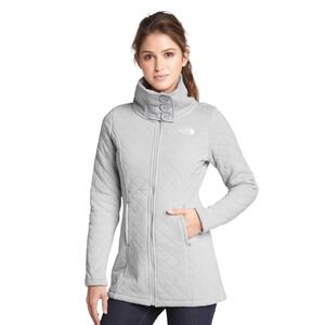 The North Face Light Gray Quilted Fleece Jacket